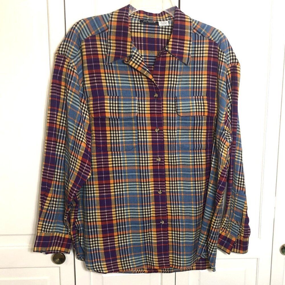 Vintage J.G. Hook 100% Cotton plaid flannel shirt Women's Medium